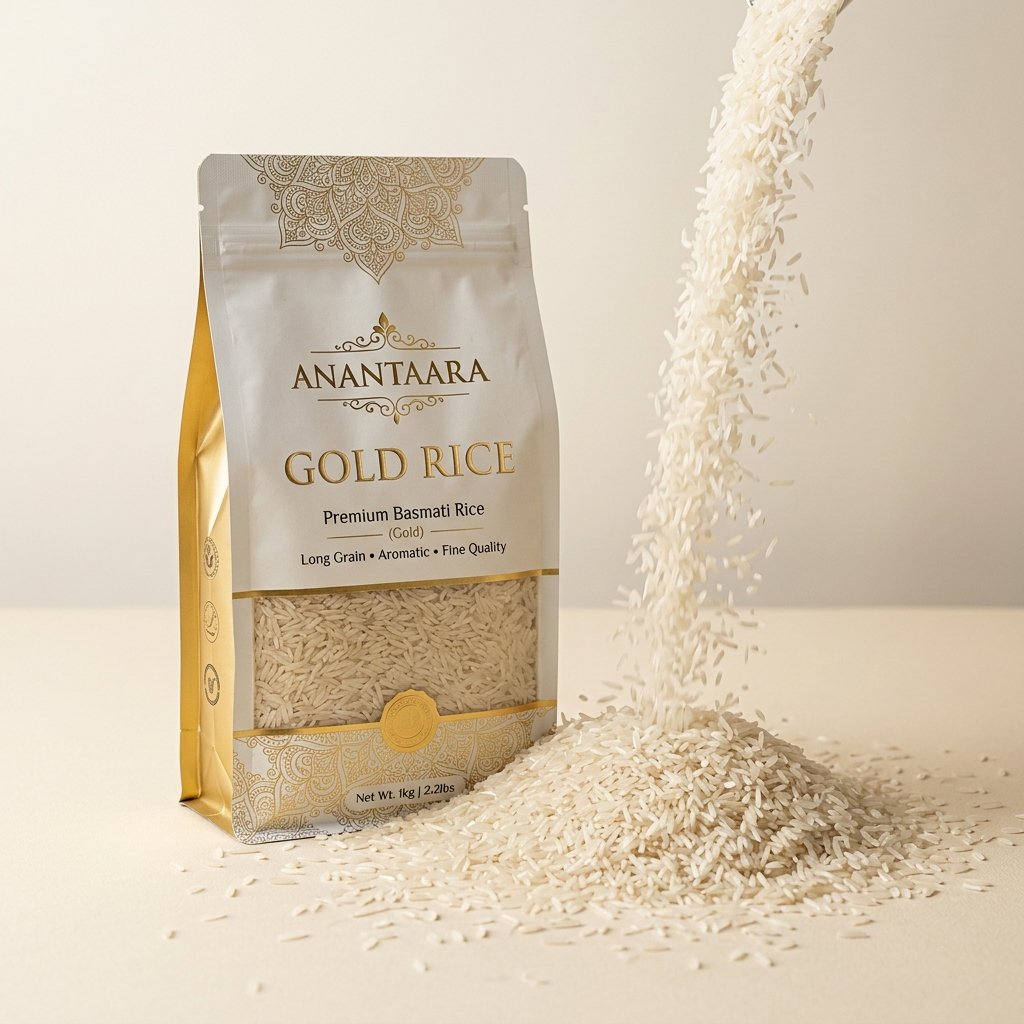 Anantaara Gold Rice - Long grain aged basmati rice package